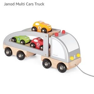 Janod Wooden Car Transporter Semi-Truck